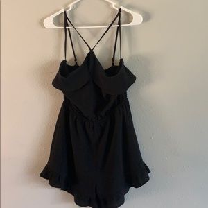 Super cute Black ruffle romper